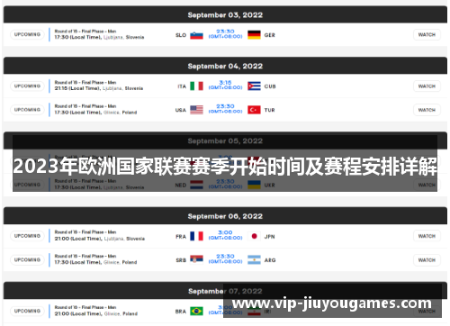 2023年欧洲国家联赛赛季开始时间及赛程安排详解